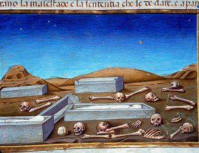La fine del mondo: i morti risorgono dalle loro tombe. 1476 da Cristoforo De Predis