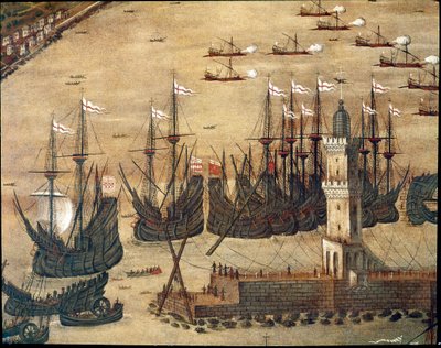 Vista del porto di Genova (dettaglio) da Cristoforo Grassi or Grasso