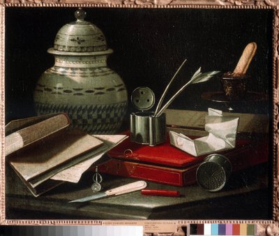 Natura morta con strumenti di scrittura da Cristoforo Munari