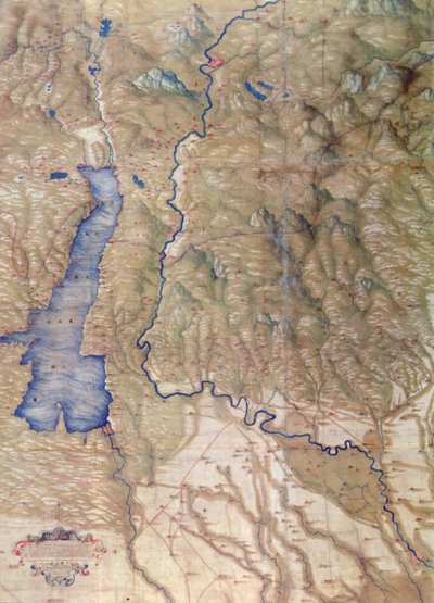 Mappa del Lago di Garda e delle aree circostanti da Cristoforo Sorte
