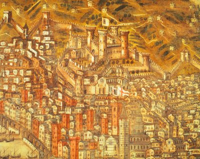 Veduta di Genova e del suo castello (dettaglio) 1597 da Cristoforo de Grassi