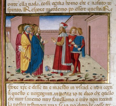 Nicodemo il fariseo visita Gesù (Miniatura di Cristoforo De Predis) da Cristoforo De Predis