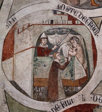 Agamennone immobilizzato da Clitennestra da Cristoforo di & Piero Meo di Bindoccio