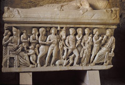 Ippolito e Fedra, dettaglio dal lato di un sarcofago da Croatian School