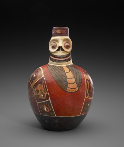 Bottiglia figurativa con maschera mortuaria, 600-1000 d.C. da Culture Wari