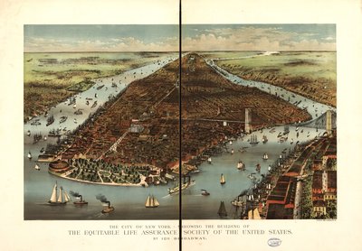 La città di New York da Currier and Ives Equitable Life Assurance Society Of The United States
