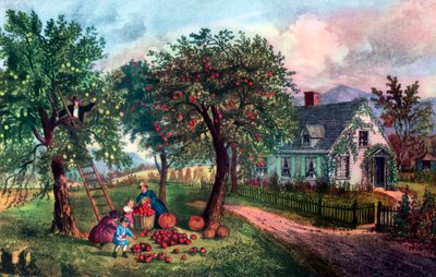 Fattoria americana in autunno, 1869 da Currier and Ives