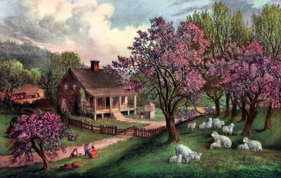 Fattoria americana in primavera, 1869 da Currier and Ives