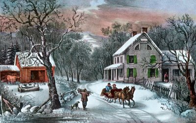 Fattoria americana in inverno, 1868 da Currier and Ives