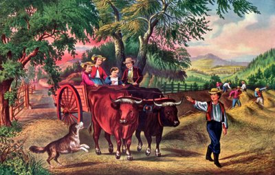 Tempo di fienagione, Il primo carico, 1868 da Currier and Ives