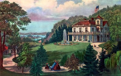 Vita in campagna, sera, 1862 da Currier and Ives