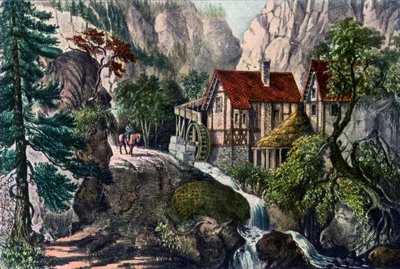 Vecchio mulino svizzero, 1872 da Currier and Ives