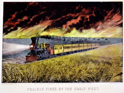 Incendi delle Praterie del Grande Ovest, USA, 1871 da Currier and Ives