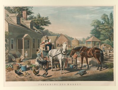 Preparativi per il mercato da Currier and Ives