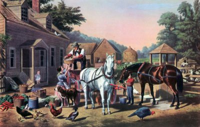 Preparativi per il Mercato, 1856 da Currier and Ives