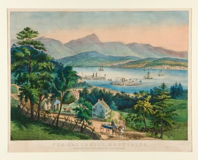 Le montagne Catskill dalla riva orientale dell