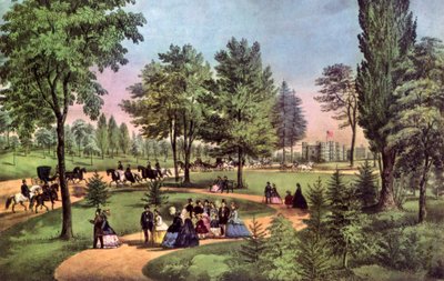 Il viale, Central Park, 1862 da Currier and Ives