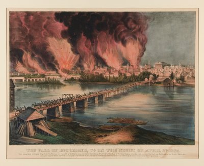 La Caduta di Richmond, Virginia, nella Notte del 2 Aprile 1865 da Currier and Ives