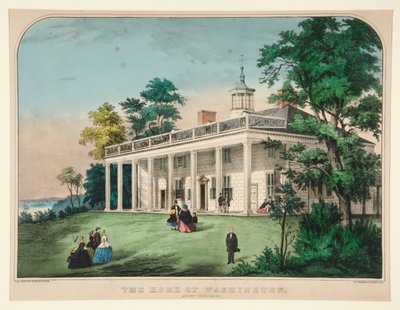La casa di Washington / Mount Vernon, VA da Currier and Ives