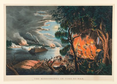 Il Mississippi in tempo di guerra da Currier and Ives