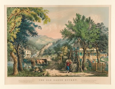Il vecchio secchio di quercia da Currier and Ives