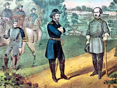 La resa delle forze confederate in Carolina del Nord, Guerra Civile Americana, 1865 da Currier and Ives