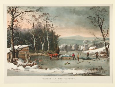 Inverno in campagna. /Raccolta del ghiaccio da Currier and Ives