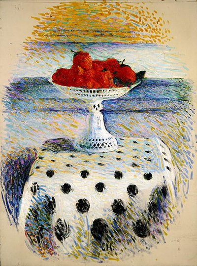 Una ciotola di porcellana di Berlino con fragole da Curt Herrmann