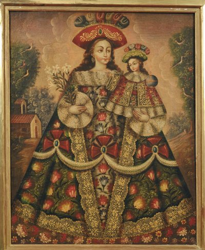 La Madonna dei Pellegrini e il Bambino da Cuzco School