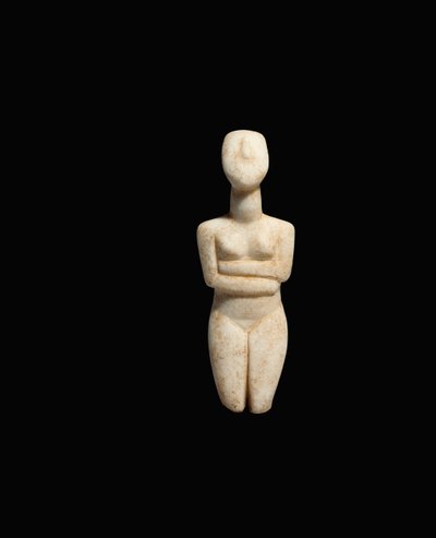 Figura femminile reclinata, varietà Spedos precoce, Cicladico Antico II, c.2600-2500 a.C. (marmo) da Cycladic Cycladic