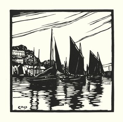 Barche da pesca e chiatte: Cornish Drifters, Looe da Cyril A. Wilkinson