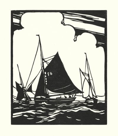 Barche da pesca e chiatte: barca delle ostriche di Whitstable da Cyril A. Wilkinson