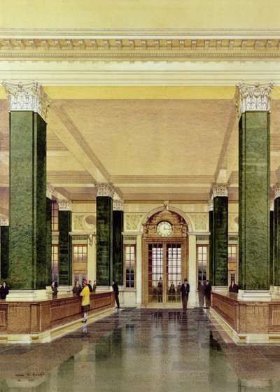 Interno della Midland Bank, Londra da Cyril Farey