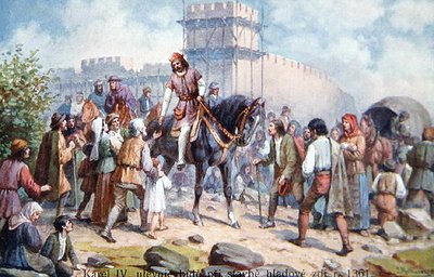 Carlo IV che saluta la gente comune durante l