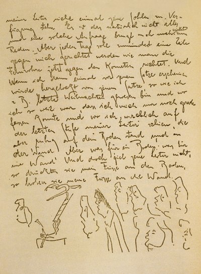 Manoscritto di Franz Kafka, 1910 circa (inchiostro su carta) da Czech School