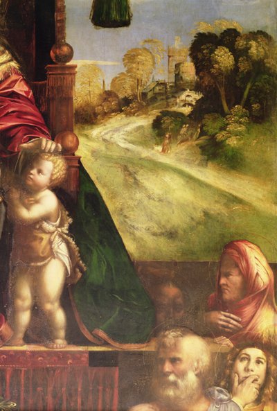 Polittico (dettaglio dello sfondo a destra) da D. and Garofalo Dossi