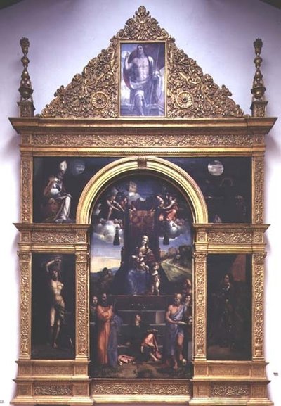 Vergine e Bambino in trono con Santi da D. and Garofalo Dossi