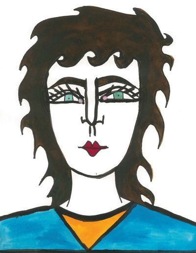Capelli di triglia, 2024 (penna e pittura su carta) da Daisy de Villeneuve