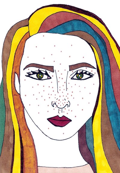 Autoritratto (tecnica mista) da Daisy de Villeneuve