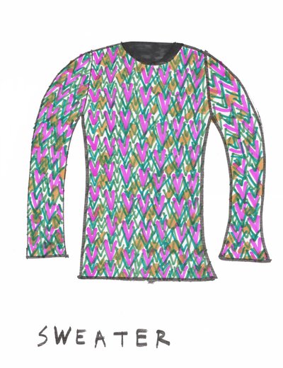 Maglione (pennarello su carta) da Daisy de Villeneuve