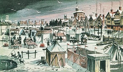 Fiera del gelo sul Tamigi (litografia a colori) da Dan Escott