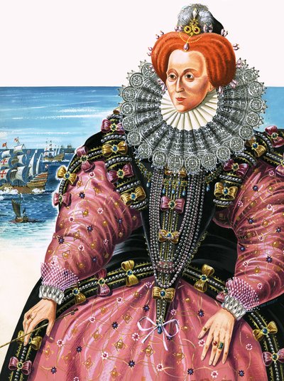 Regina Elisabetta I (guazzo su carta) da Dan Escott