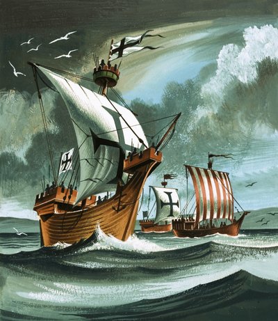 Navi commerciali con a bordo Cavalieri Teutonici che si avvicinano a un vascello pirata da Dan Escott