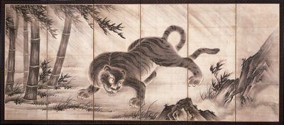 Tigre [a sinistra della coppia Drago e Tigre], metà del XVI secolo da Dōan Yamada