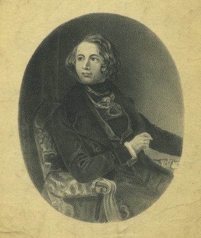 Boz a Boston, un passo veloce - Ritratto di spartito musicale da Daniel Maclise