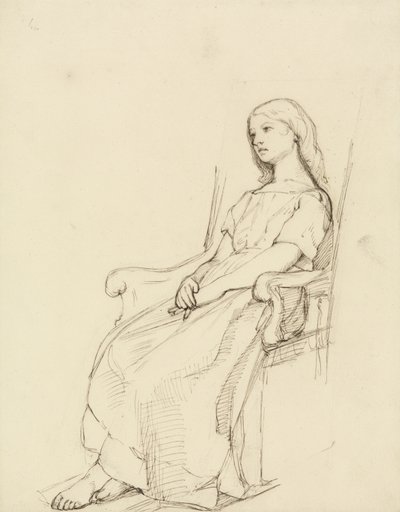 Studio di una giovane ragazza seduta da Daniel Maclise