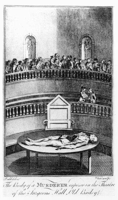 Il corpo di un assassino esposto nel teatro della Surgeons