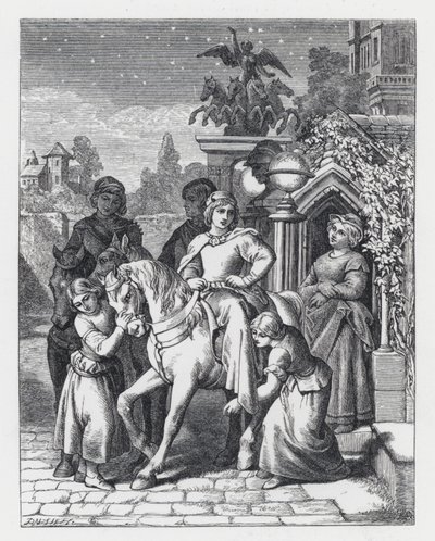 Illustrazione per la poesia di Tennyson, La Principessa da Daniel (after) Maclise