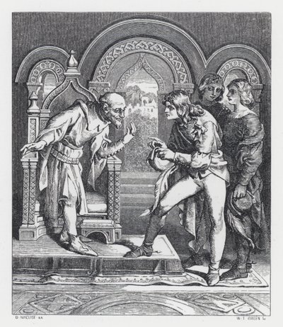 Illustrazione per la poesia di Tennyson, La Principessa da Daniel (after) Maclise