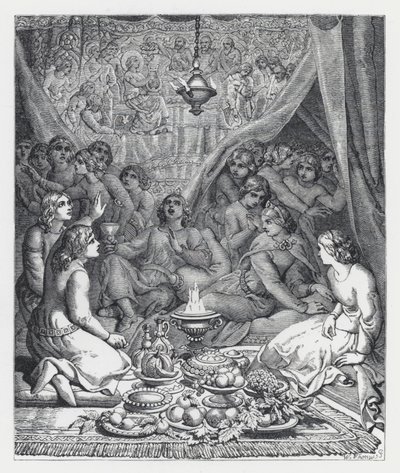 Illustrazione per la poesia di Tennyson, La Principessa da Daniel (after) Maclise